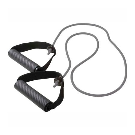 Fabrication Enterprises CanDo Exercise Tubing with Handles, Silver, 48" 1339254